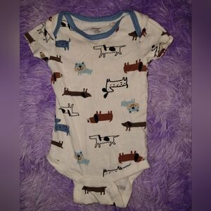 Gerber Cream Weiner Dog Print Baby Bodysuit